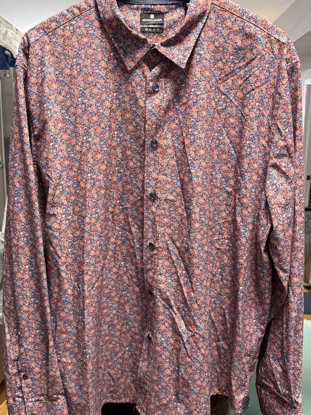 Brooklyn Brigade Floral Button Down in Pink & Blue Size XXL